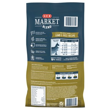 H-E-B Market Blend Adult Dry Dog Food – Lamb & Rice, 15 lbs