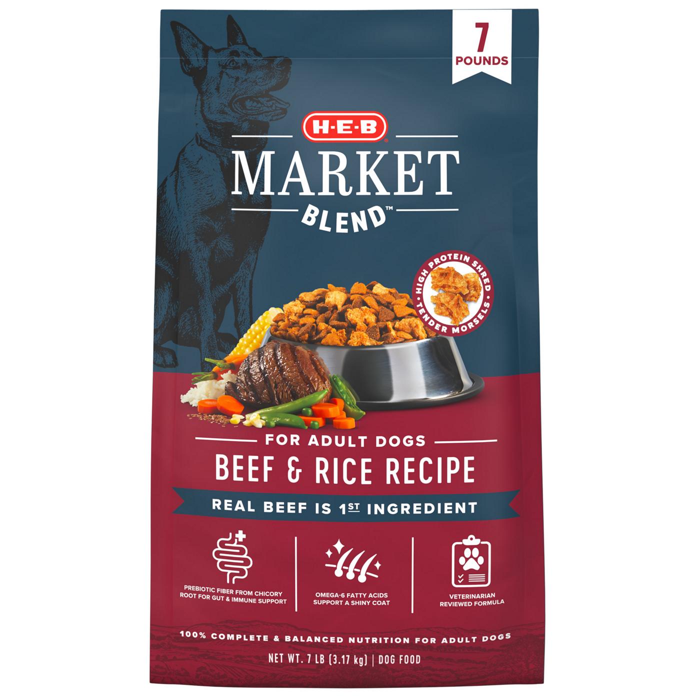 H-E-B Market Blend Adult Dry Dog Food – Beef & Rice; image 1 of 2