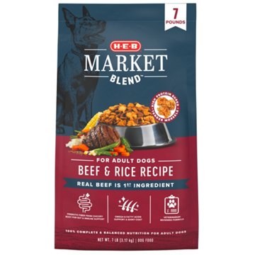 H-E-B Market Blend Adult Dry Dog Food – Beef & Rice, 7 lbs