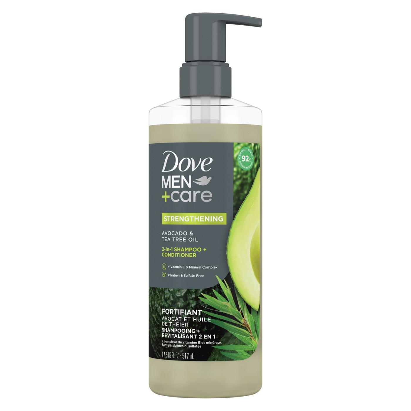 Dove Men+Care Strengthening 2 in 1 Shampoo + Conditioner - Avocado & Tea Tree Oil; image 1 of 5