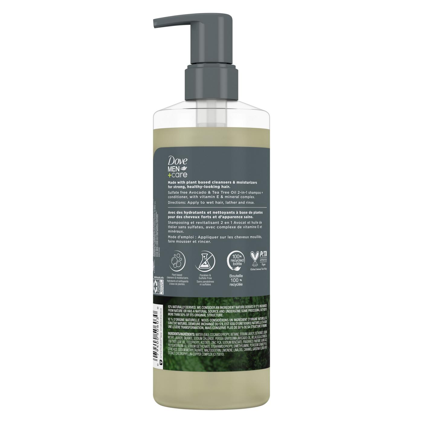 Dove Men+Care Strengthening 2 in 1 Shampoo + Conditioner - Avocado & Tea Tree Oil; image 4 of 5