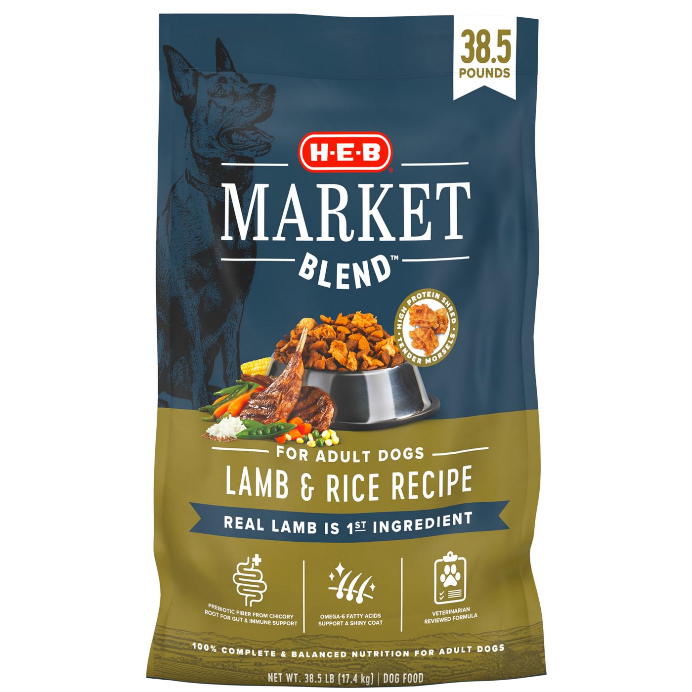 H-E-B Market Blend Adult Dry Dog Food – Lamb & Rice; image 1 of 2