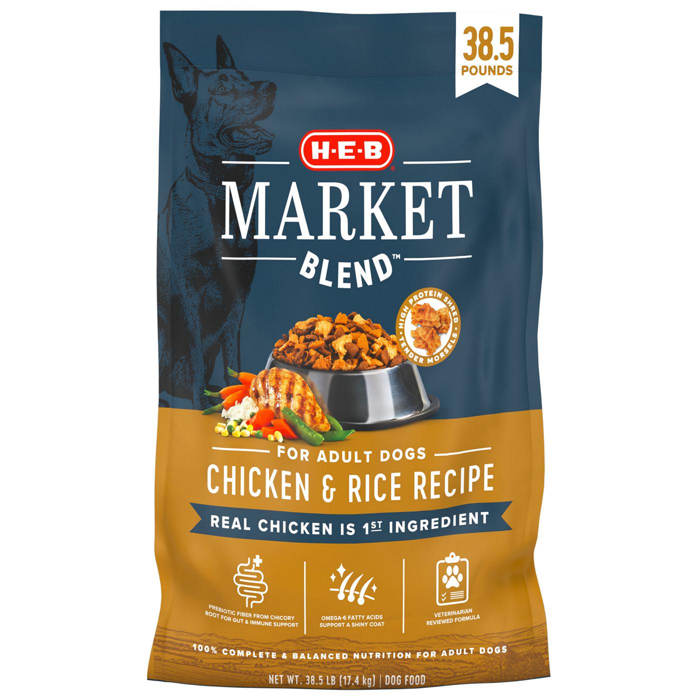 H-E-B Market Blend Adult Dry Dog Food - Chicken & Rice; image 1 of 2