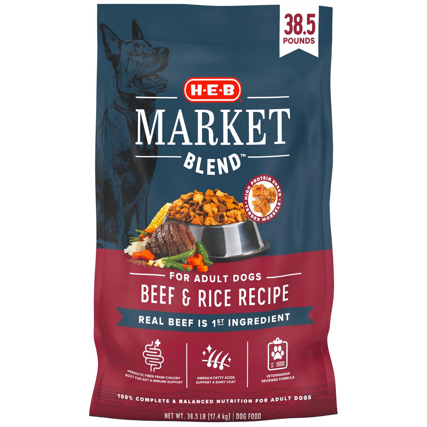 H-E-B Market Blend Adult Dry Dog Food – Beef & Rice; image 1 of 2