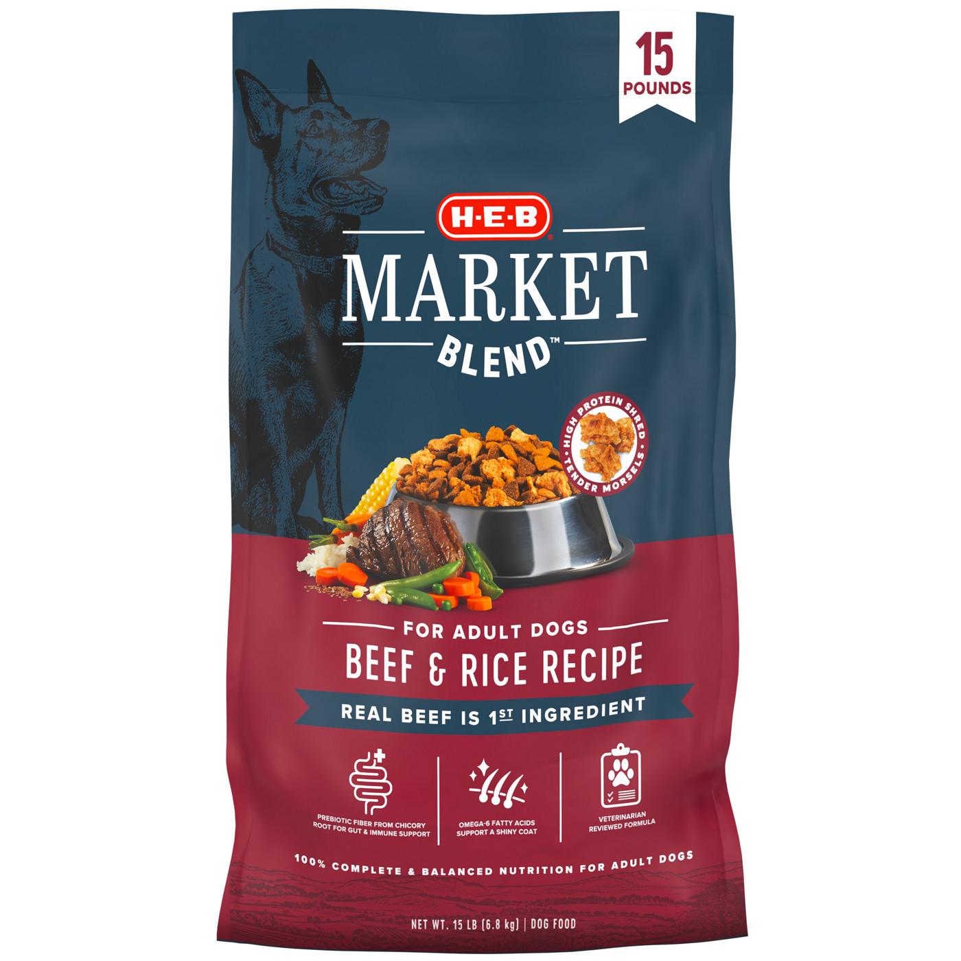 H-E-B Market Blend Adult Dry Dog Food – Beef & Rice; image 1 of 2