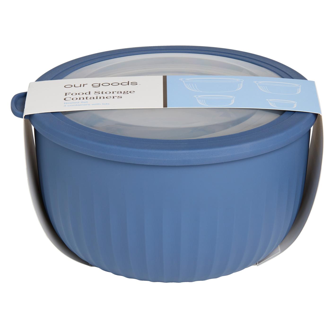 our goods Round Food Containers Set - Blue; image 2 of 2