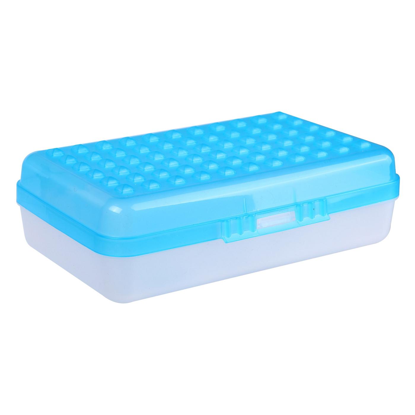 Destination Holiday Plastic Pencil Box - Blue; image 1 of 4