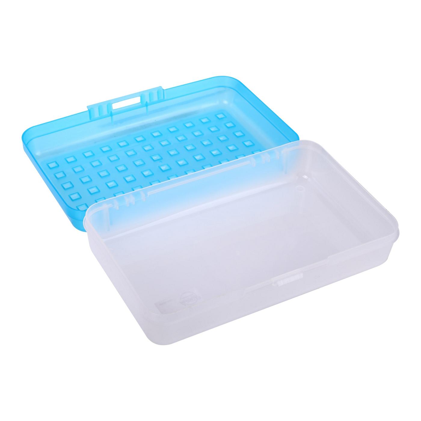 Destination Holiday Plastic Pencil Box - Blue; image 2 of 4