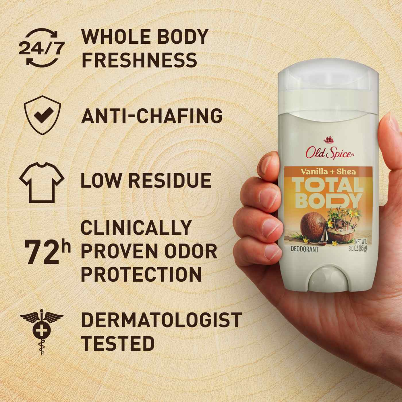 Old Spice Gentleman's Total Body Deodorant - Vanilla + Shea Butter; image 6 of 10