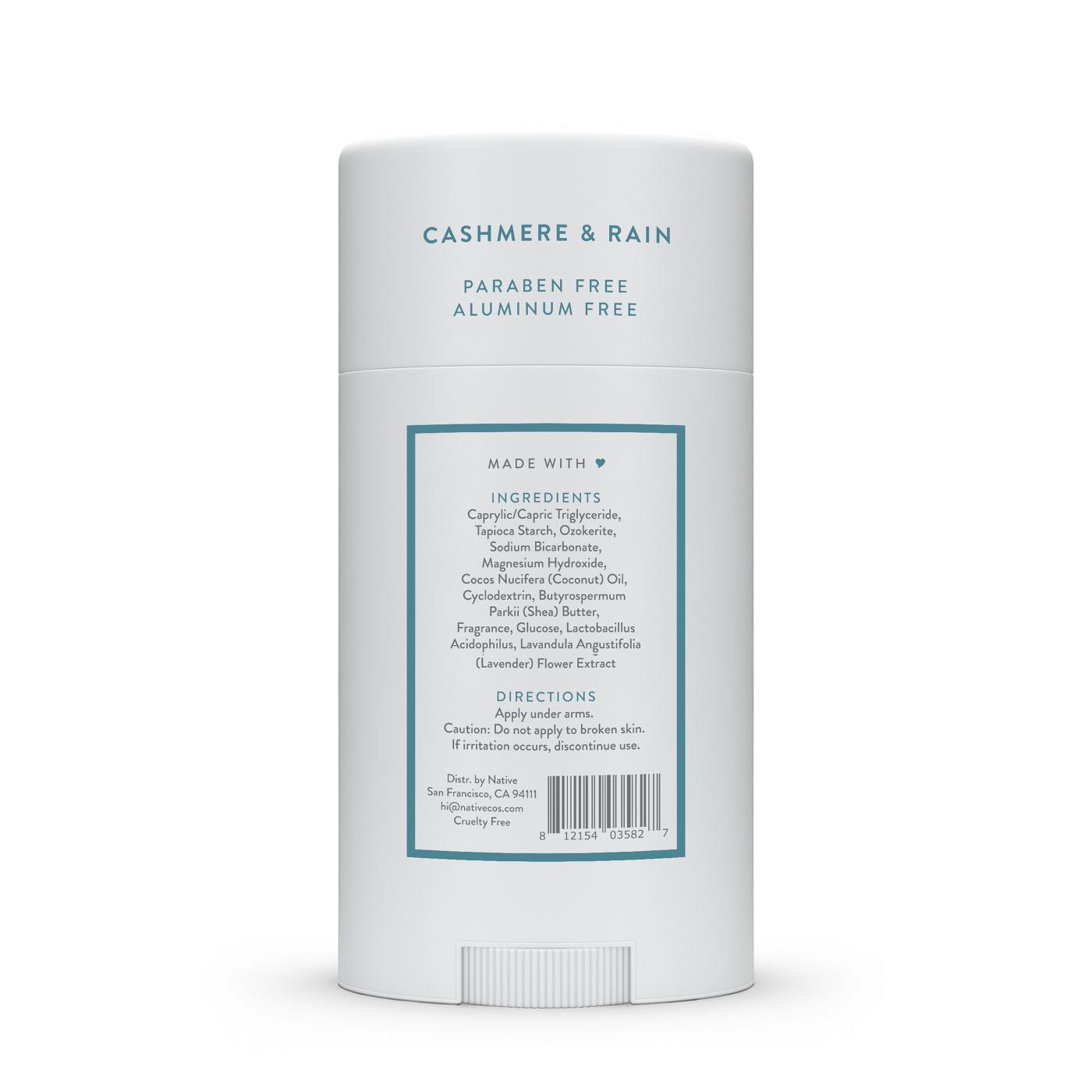 Native Natural Deodorant - Cashmere & Rain; image 2 of 2