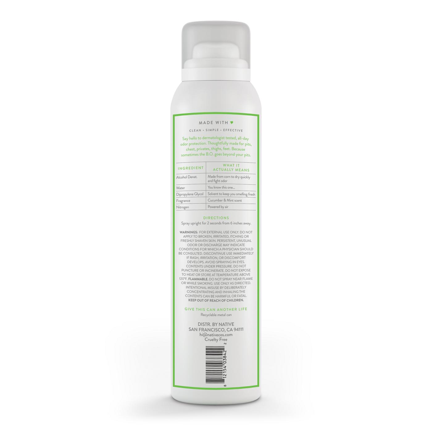 Native Whole Body Spray Deodorant - Cucumber Mint; image 2 of 2