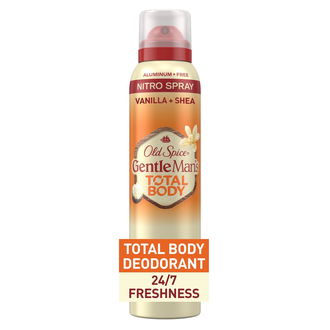 Old Spice Gentle Man's Total Body Deodorant Spray Vanilla + Shea
