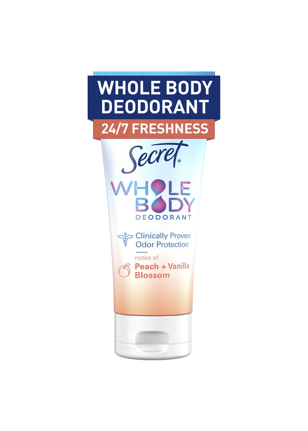 Secret Whole Body Aluminum Free Deodorant Invisible Cream - Peach & Vanilla; image 9 of 12