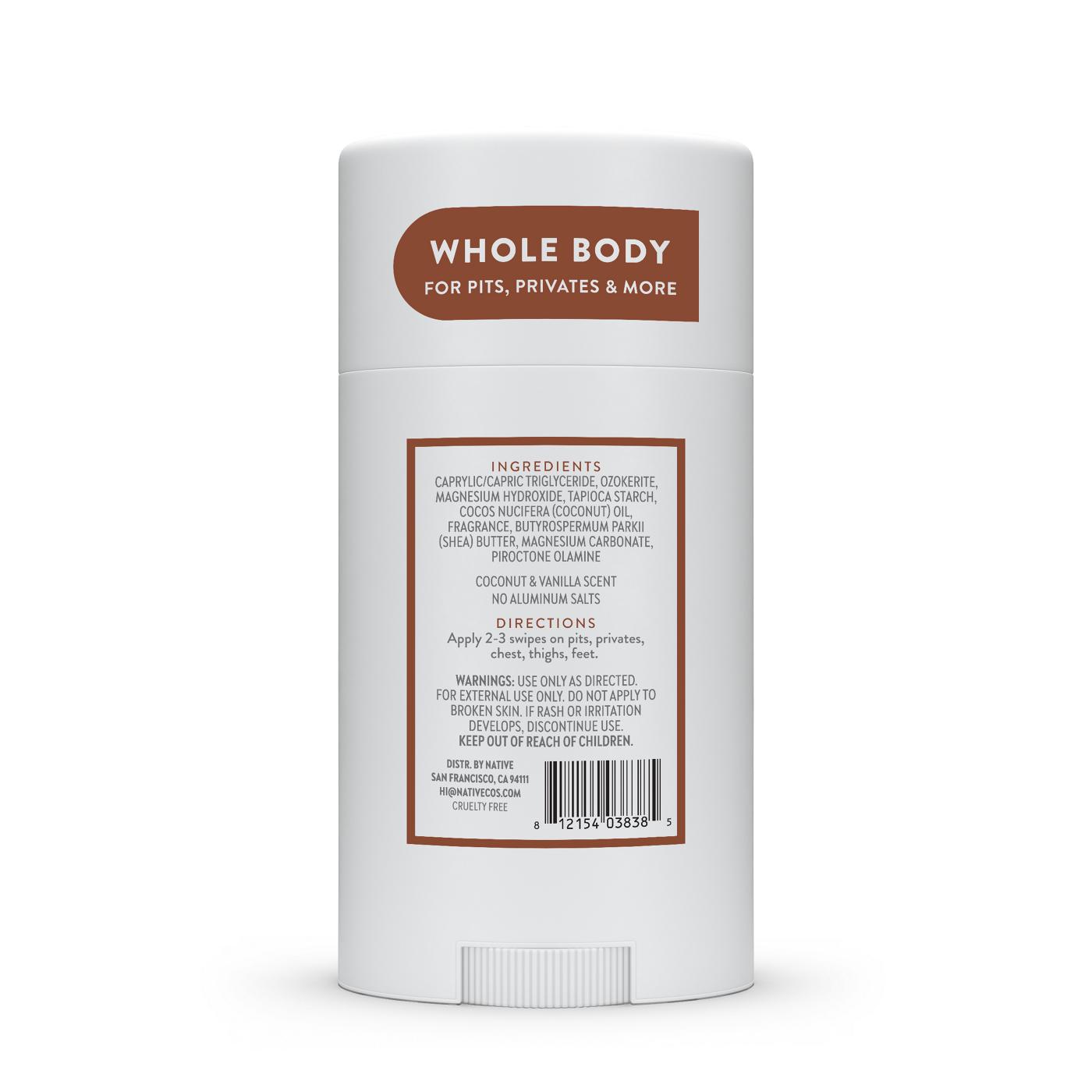 Native Whole Body Deodorant - Coconut & Vanilla; image 2 of 2