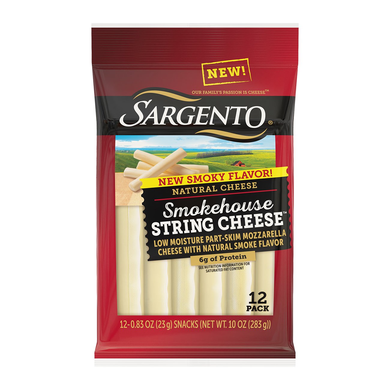 SARGENTO Smokehouse Low Moisture Part-Skim Mozzarella String Cheese, 12 ...