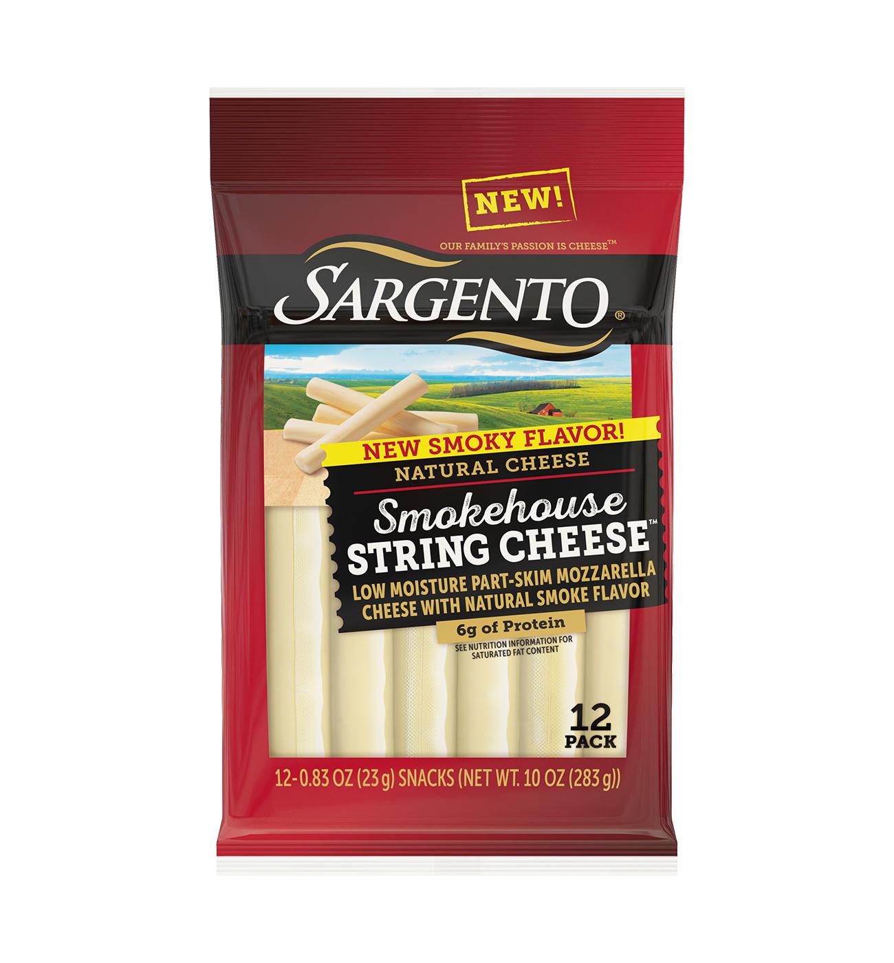 SARGENTO Smokehouse Low Moisture Part-Skim Mozzarella String Cheese, 12 ct; image 1 of 3