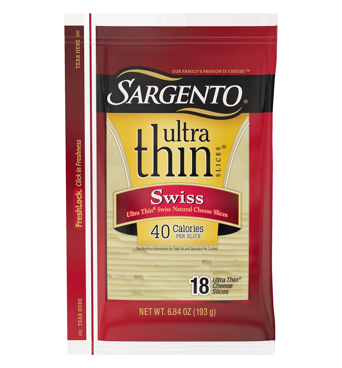 SARGENTO Swiss Ultra Thin Sliced Cheese; image 1 of 2