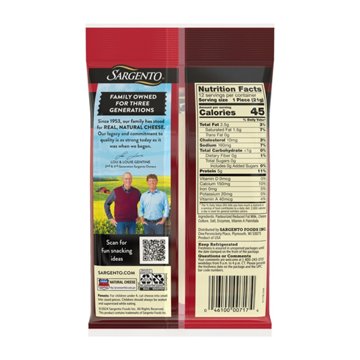 SARGENTO Light Reduced Fat Low Moisture Mozzarella String Cheese, 12 ct