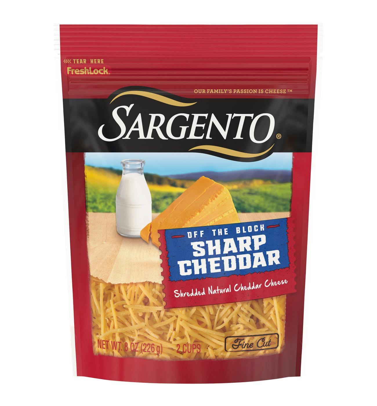 SARGENTO Sharp Cheddar Shredded Cheese, Fine Cut; image 1 of 2