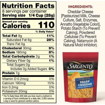Sargento Sharp Cheddar Fine Cut Shredded Cheese