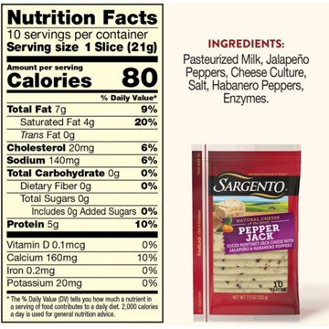 Sargento Pepper Jack Sliced Cheese