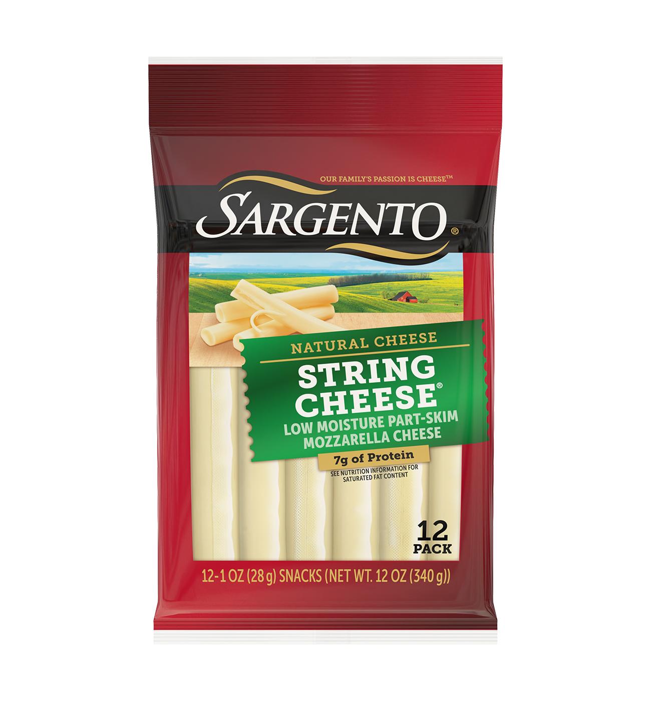 SARGENTO Low Moisture Part-Skim Mozzarella String Cheese, 12 ct; image 1 of 3