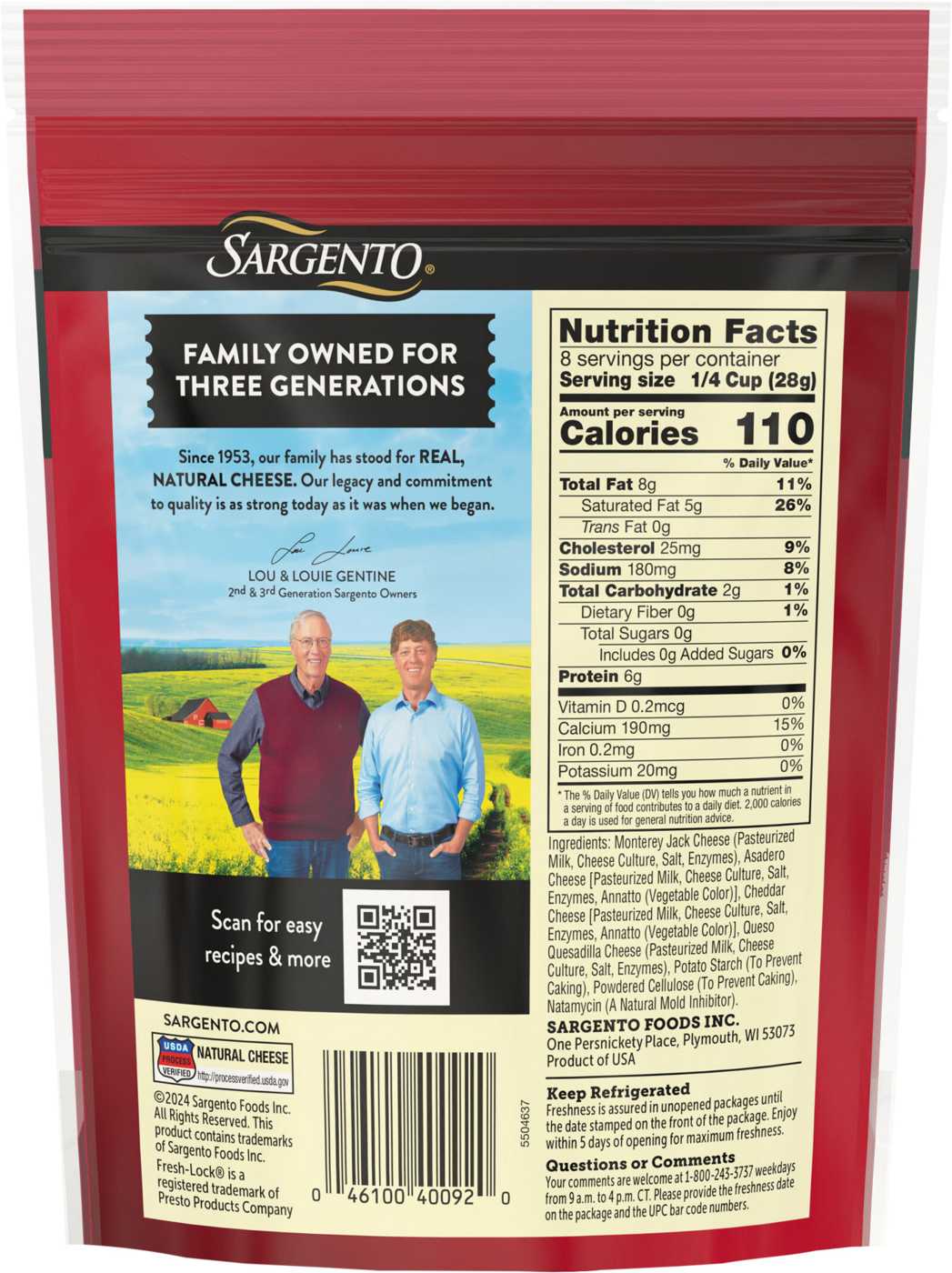 SARGENTO 4 Cheese Mexican Blend Fine Cut Shredded Cheese; image 2 of 2