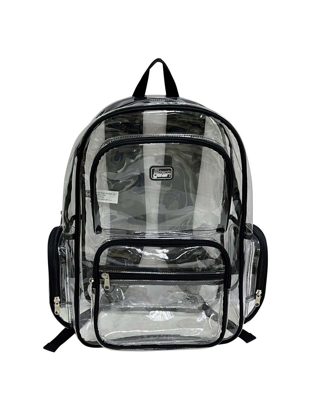 Tech Gear Clear Backpack with Trim - Black; image 1 of 3
