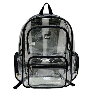 Tech Gear Clear Backpack with Trim - Black, 17"