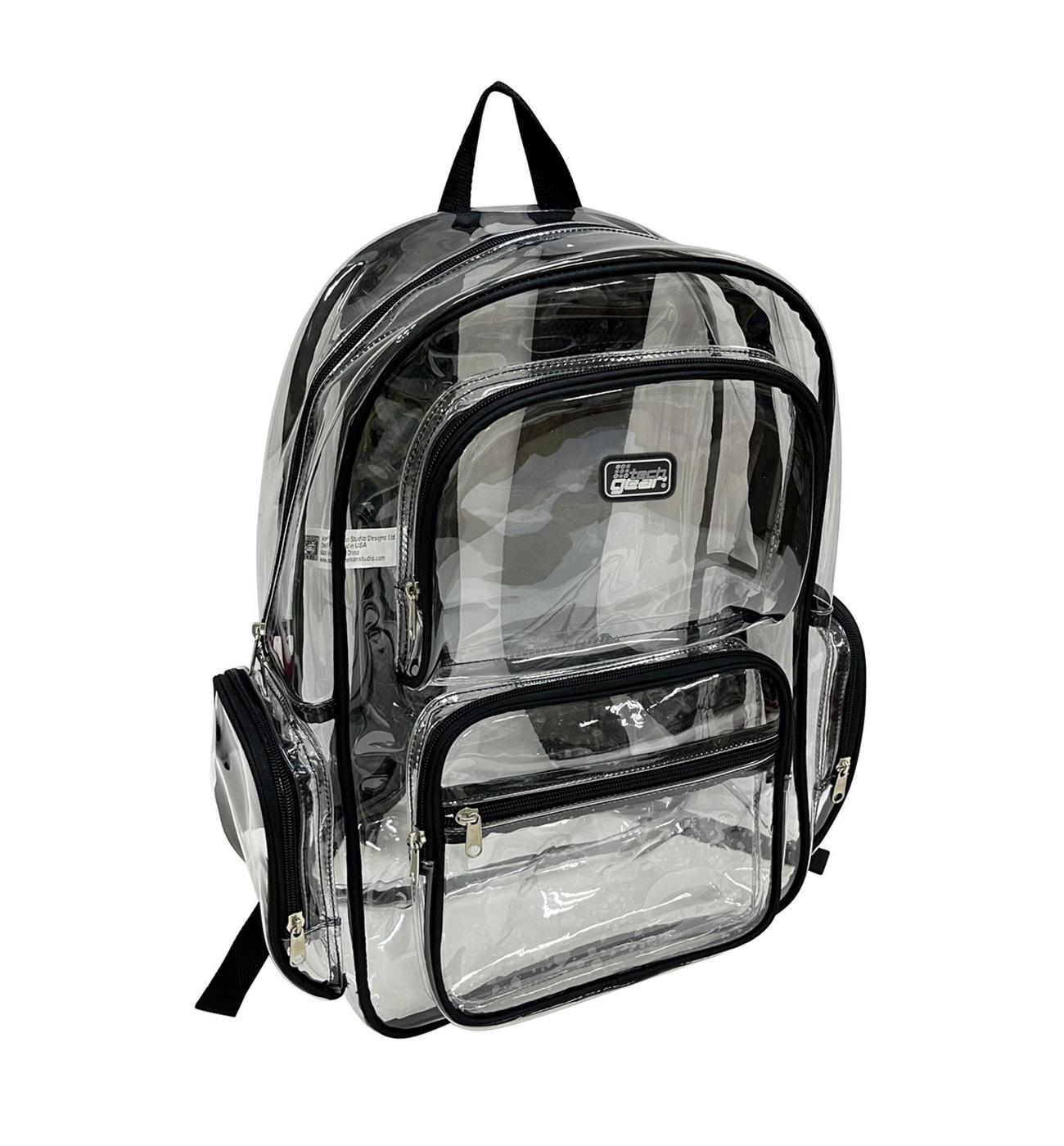 Tech Gear Clear Backpack with Trim - Black; image 2 of 3