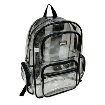 Tech Gear Clear Backpack with Trim - Black, 17"