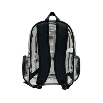 Tech Gear Clear Backpack with Trim - Black, 17"