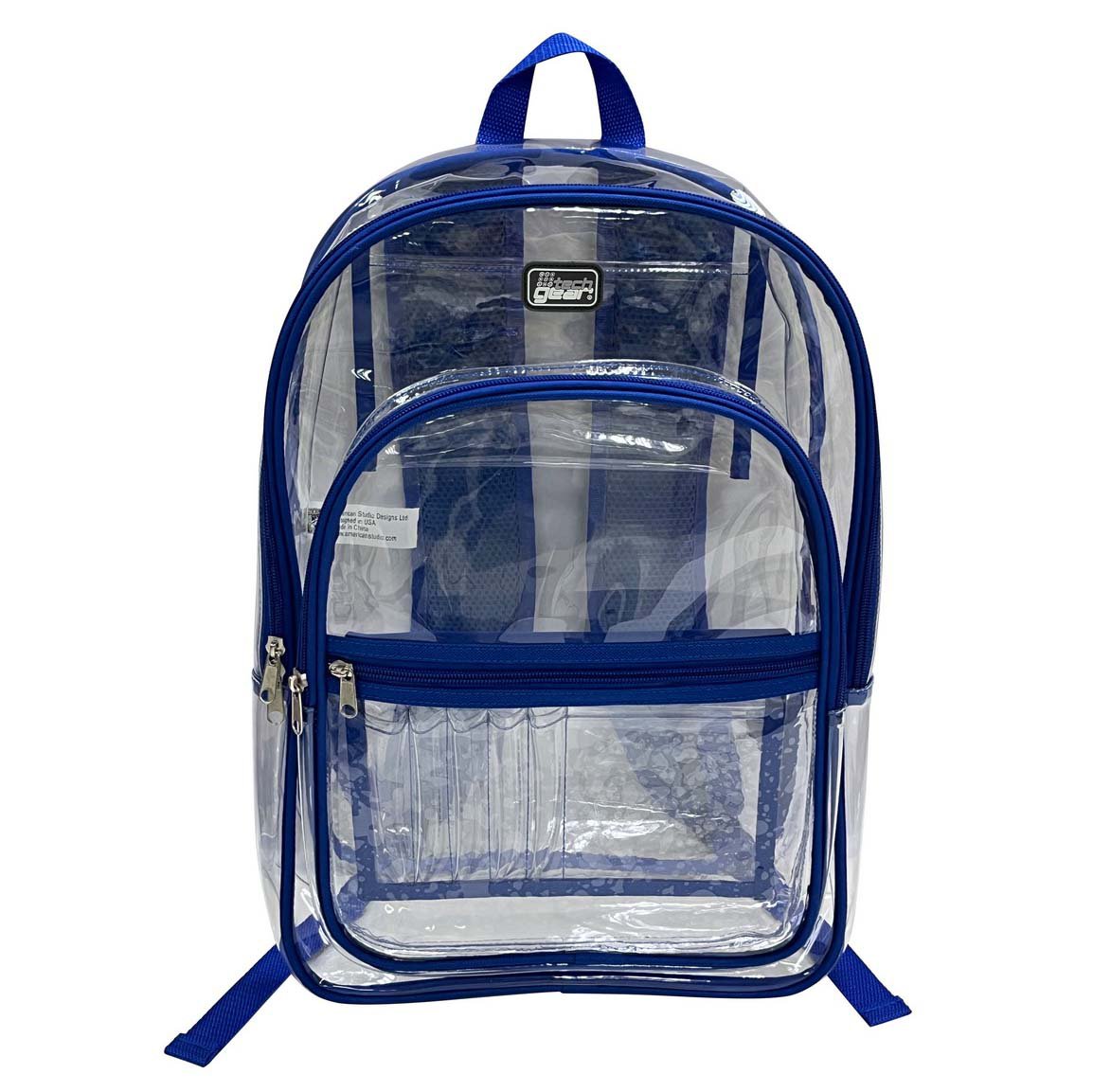 Tech Gear Clear Backpack with Trim Blue