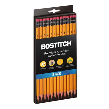 Bostitch Premium No.2 American Cedar Pencils, 12 pk