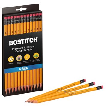 Bostitch Premium No.2 American Cedar Pencils, 12 pk