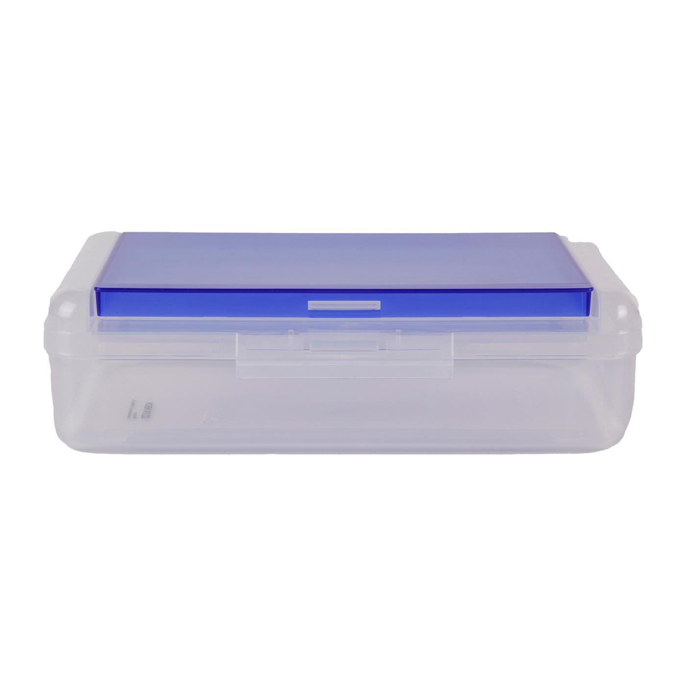 Destination Holiday Dual Compartment Pencil Box - Blue; image 1 of 4