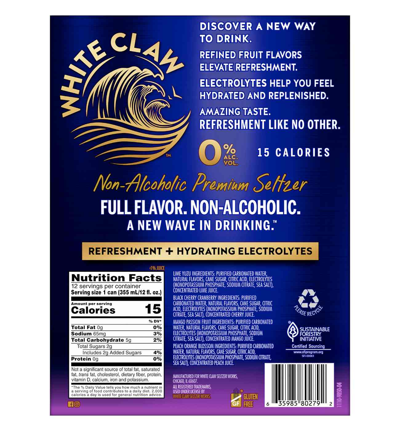 White Claw 0% Variety Pack 12 pk Cans; image 2 of 3