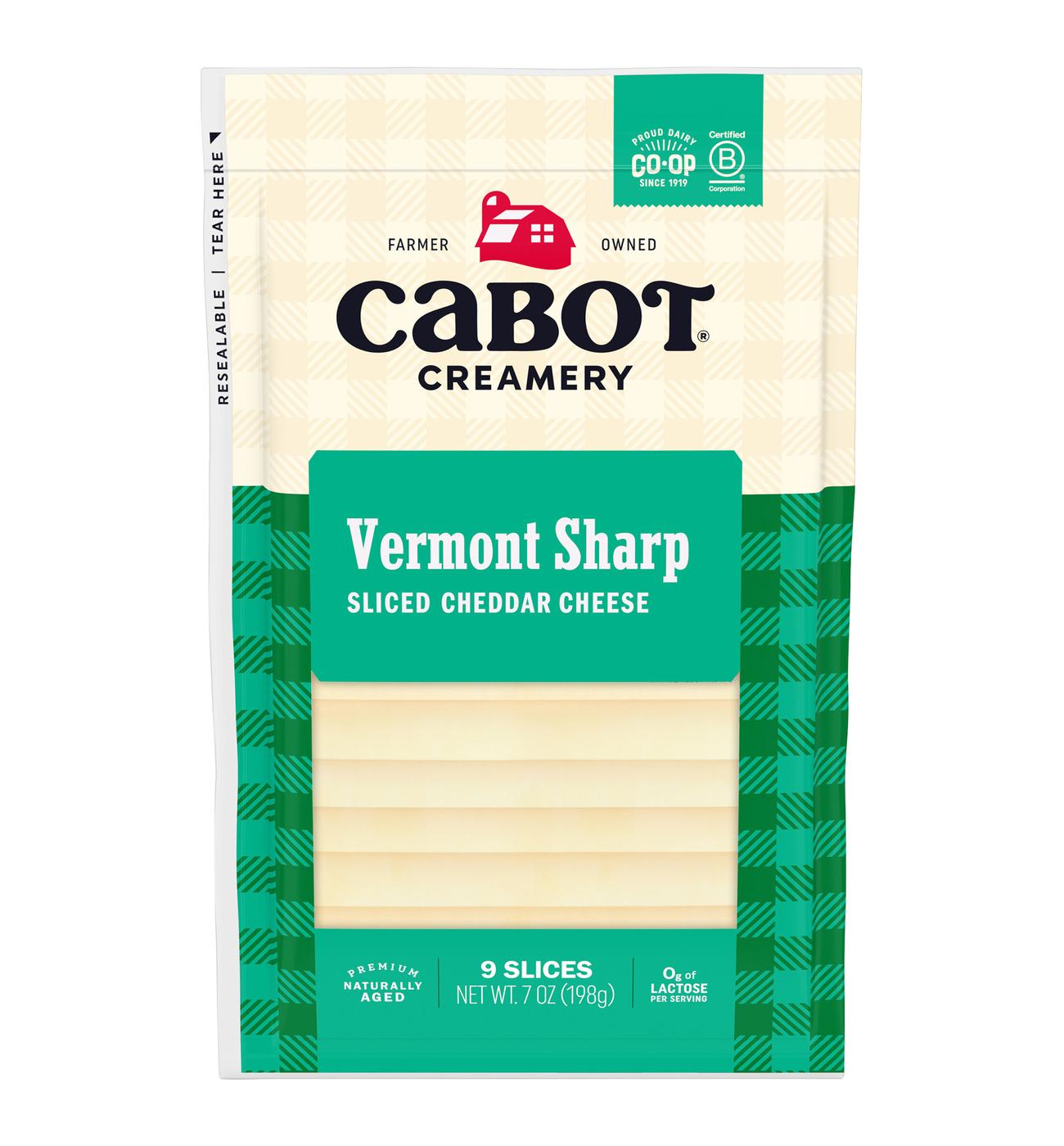 CABOT Vermont Sharp Cheddar Sliced Cheese - Shop Cheese at H-E-B