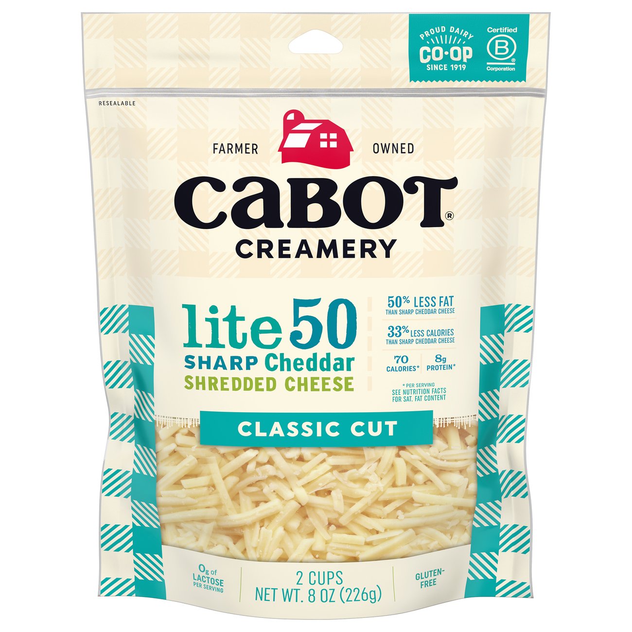 CABOT Light 50% Sharp Cheddar Shredded Cheese - Shop Cheese at H-E-B