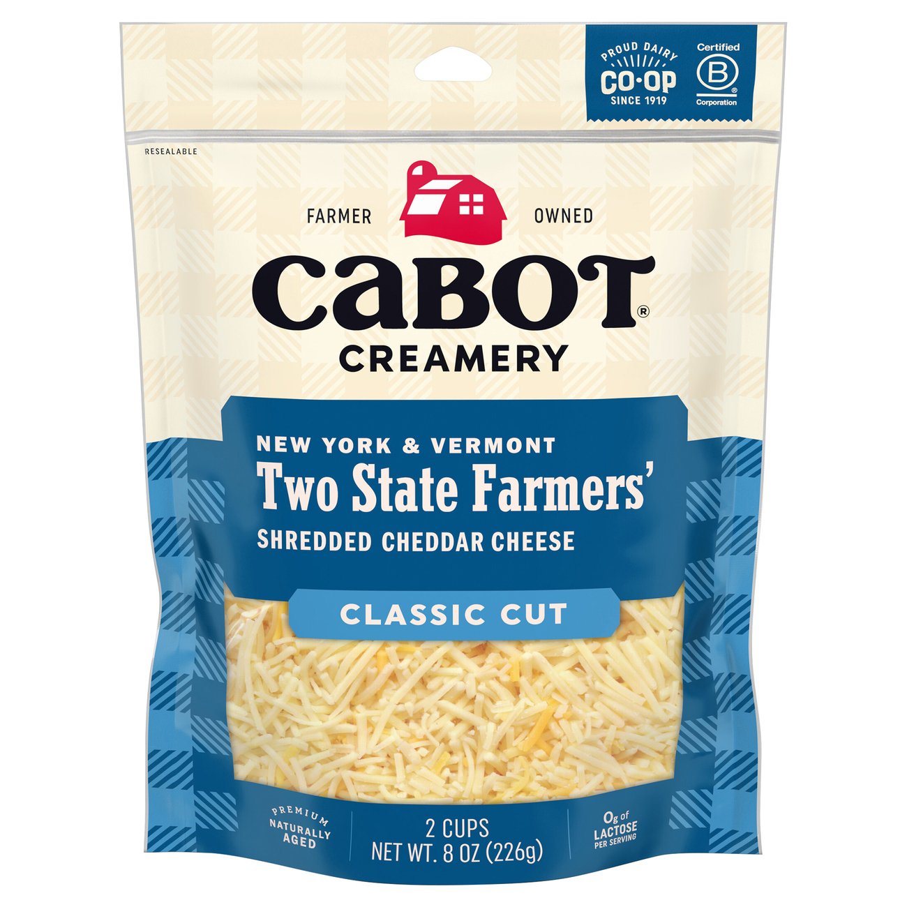 CABOT Two State Farmers' Cheddar Shredded Cheese Blend - Shop Cheese At ...