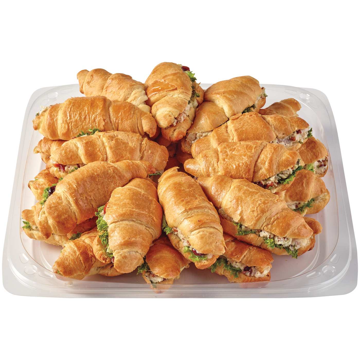 H-E-B Deli Party Tray - Cranberry Pecan Turkey Salad Croissant Sandwiches; image 1 of 2