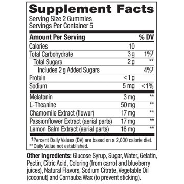 OLLY Sleep Gummy Supplement, 3mg Melatonin, L-Theanine, Chamomile, Blackberry Zen Flavor, 10 Ct