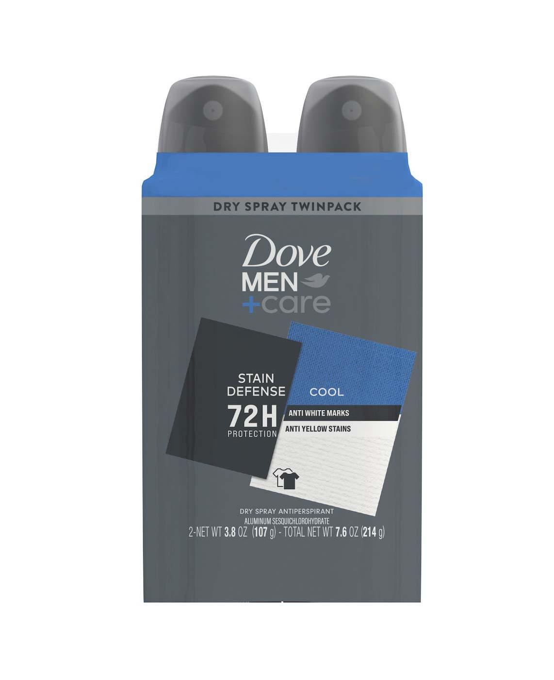 Dove Men+Care Dry Spray Antiperspirant Cool - Twin Pack; image 1 of 2