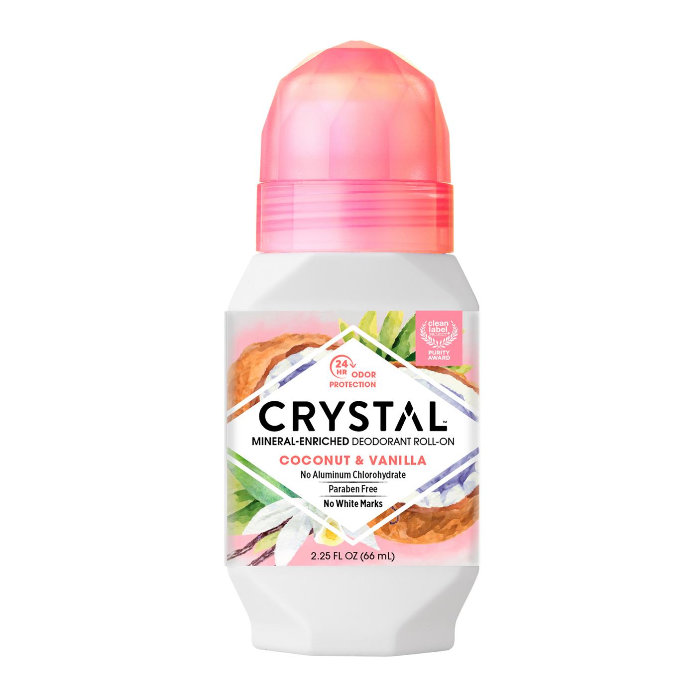 Crystal Mineral-Enriched Deodorant Roll-On - Coconut & Vanilla; image 1 of 2