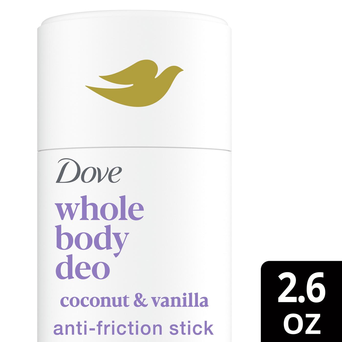 Dove Whole Body Deo Aluminum Free Anti-friction Deodorant Stick Coconut + Vanilla; image 2 of 8