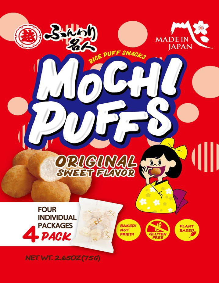 Echigo Seika Original Sweet Flavor Mochi Puffs, 4 ct