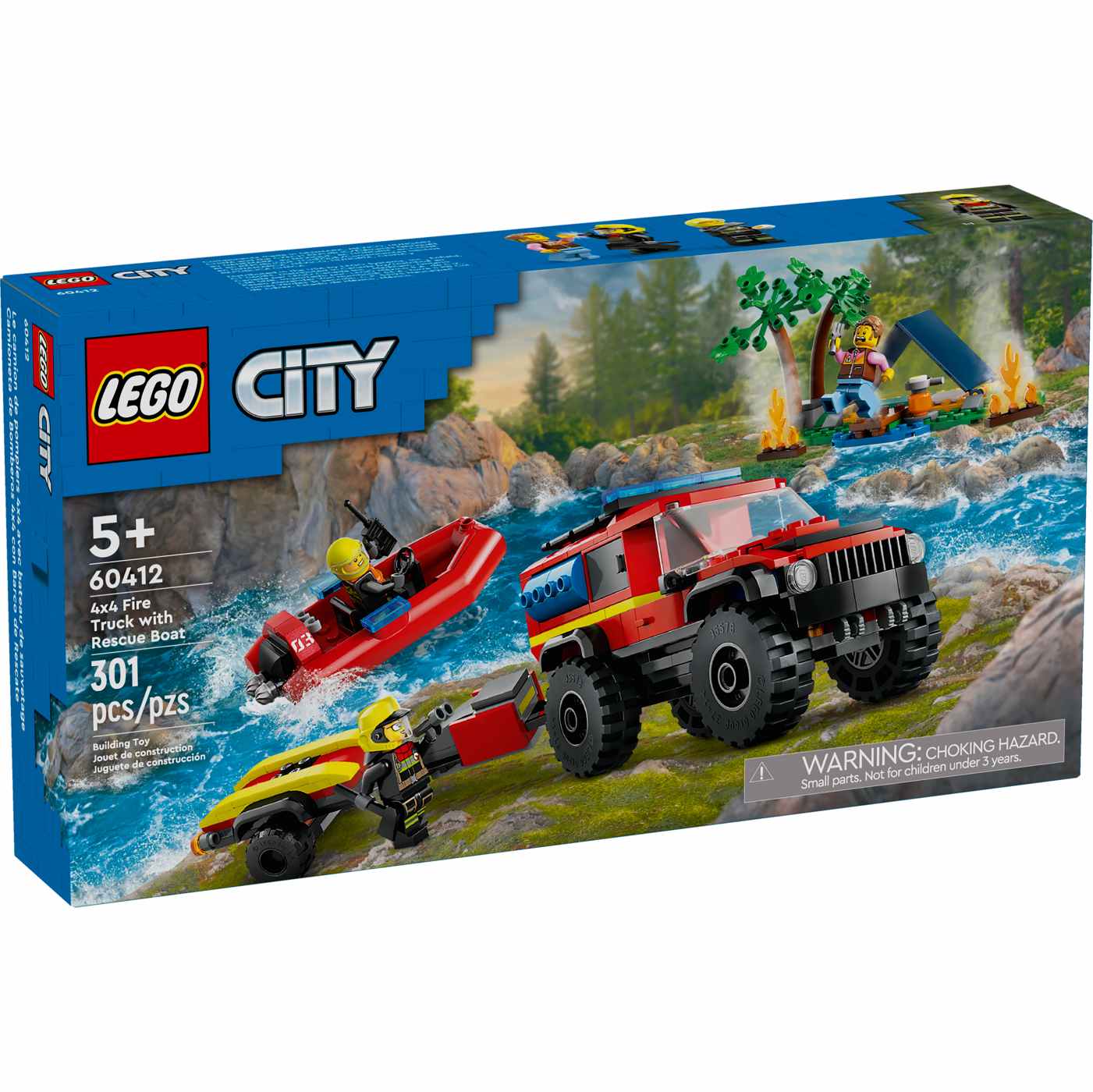 LEGO City 4x4 Fire Truck with Rescue Boat Set; image 2 of 2