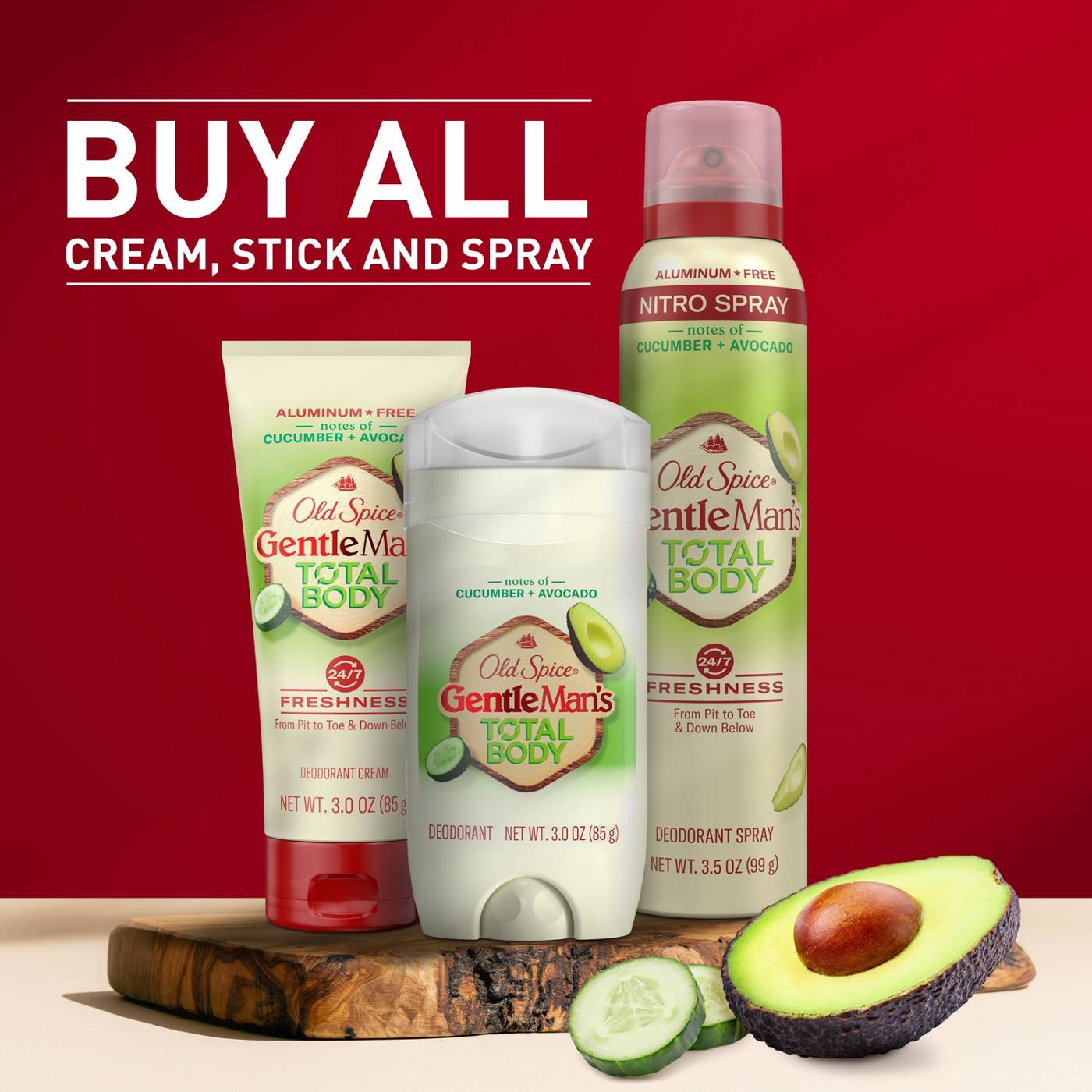 Old Spice Gentleman's Total Body Deodorant Spray - Cucumber + Avocado; image 8 of 10