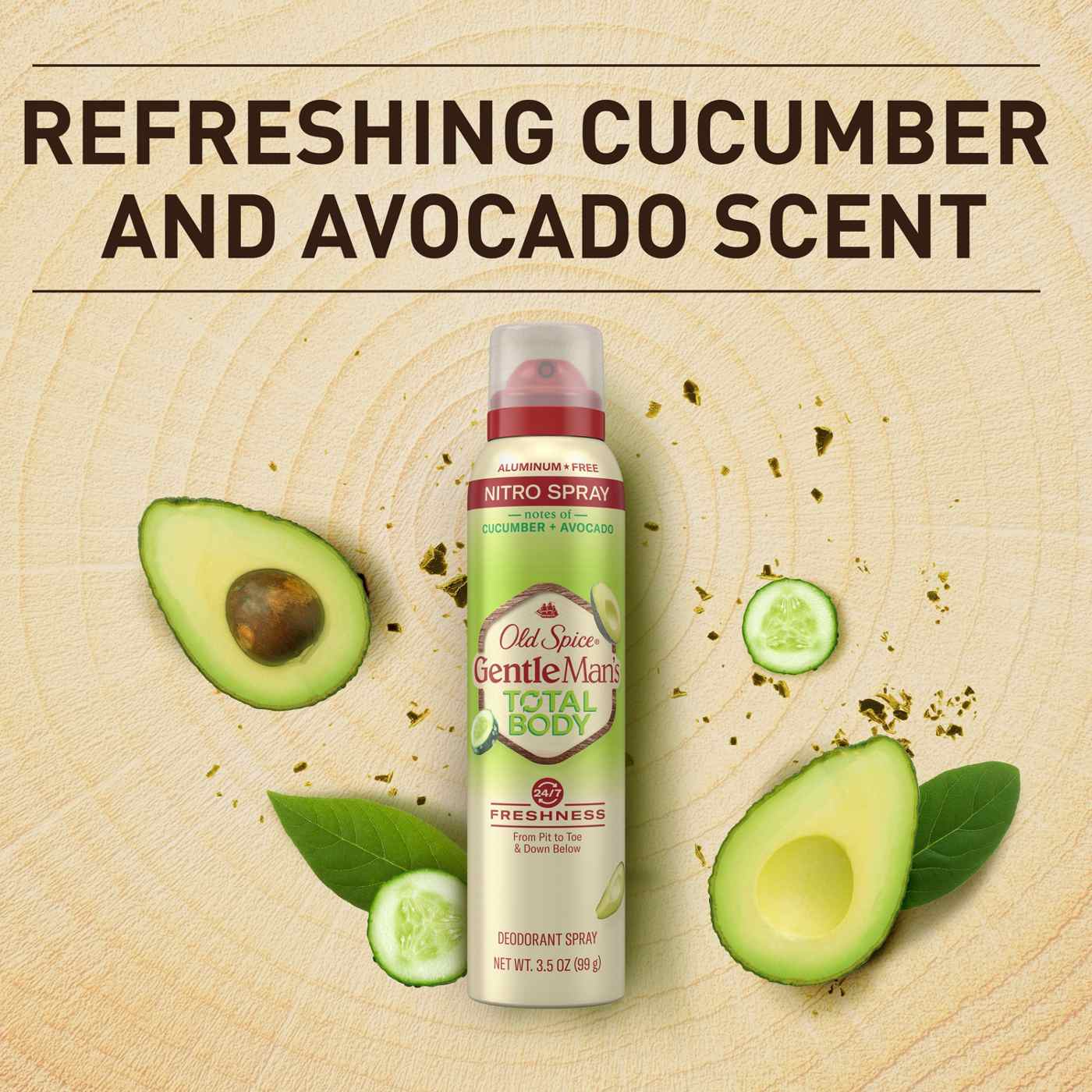 Old Spice Gentleman's Total Body Deodorant Spray - Cucumber + Avocado; image 9 of 10