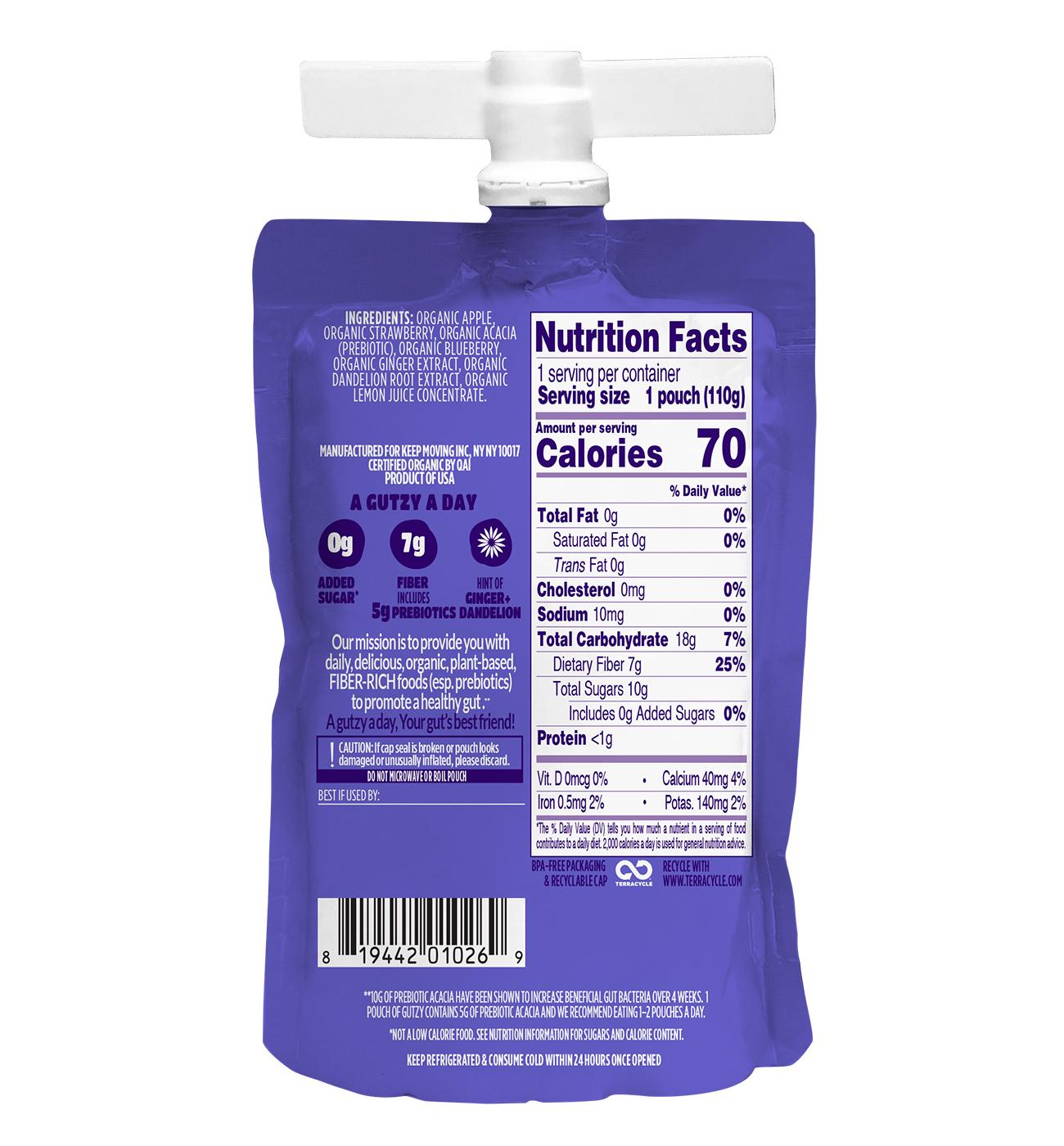 Gutzy Organic Prebiotic Snack - Apple Strawberry & Blueberry ; image 2 of 2